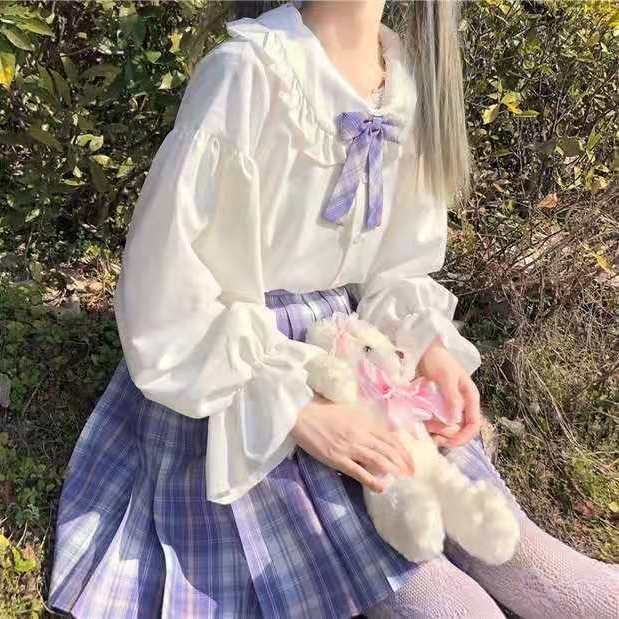 Áo sơ mi ngắn tay phong cách lolita đáng yêu