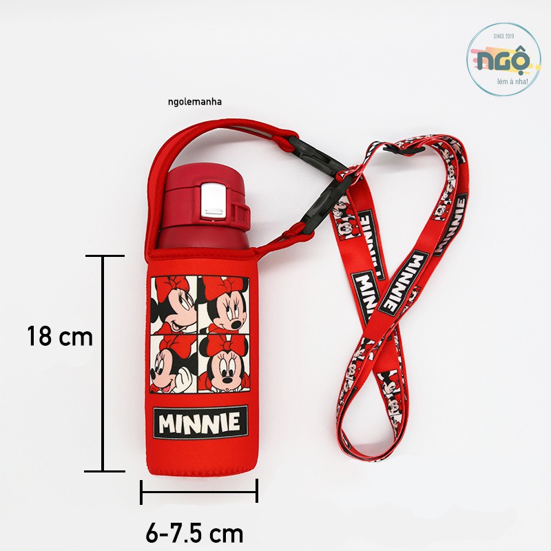 19 MẪU COMBO TÚI ĐỰNG BÌNH / LY GIỮ NHIỆT KÈM DÂY &lt; 650ml - Họa tiết tươi sáng