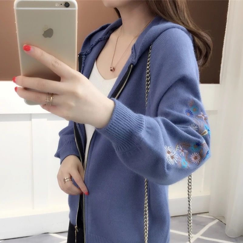 Áo Khoác Nữ Dài Tay Có Mũ Thời Trang Hàn