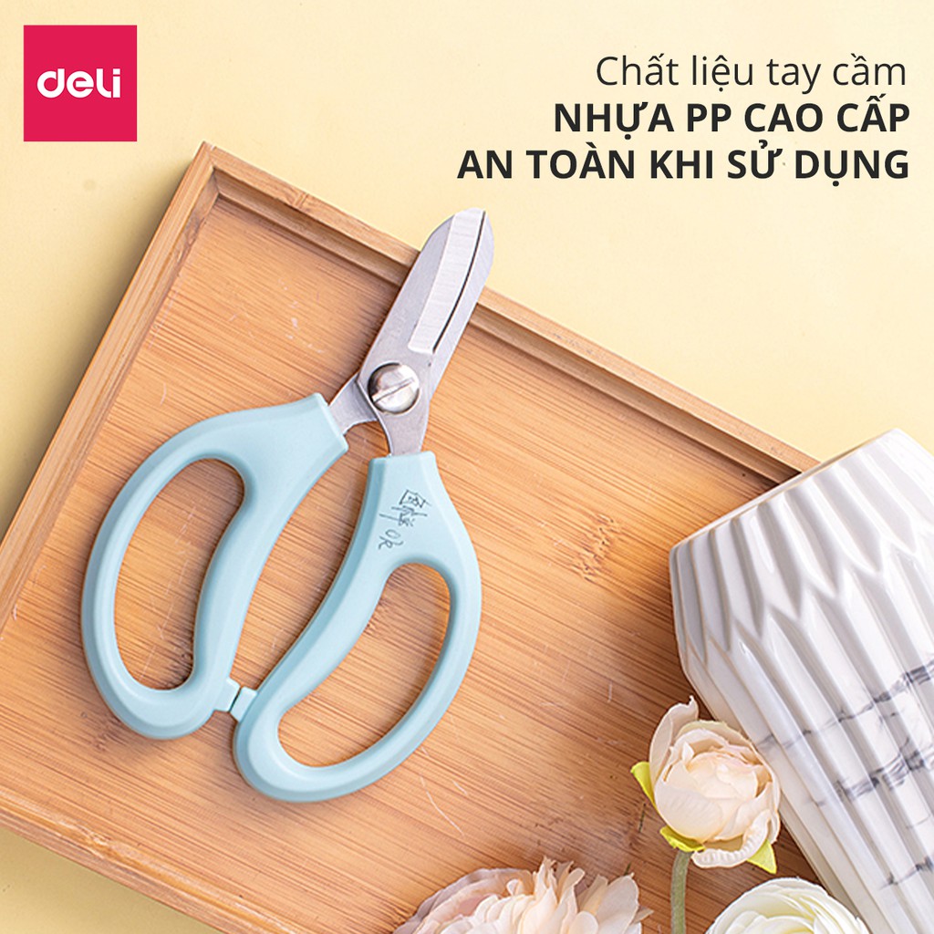 Kéo làm vườn cắt tỉa cành hoa Deli - cắt tỉa cành cây - hai màu Hồng và Xanh lam - 77751