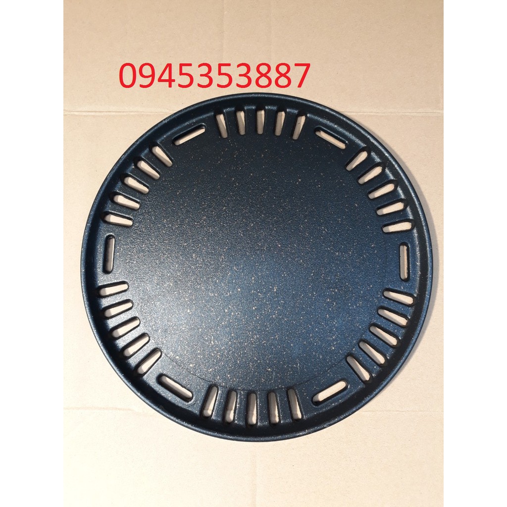 Vỉ nướng gang chống dinh mạ đá hoa cương cho bếp nướng than hoa không khói