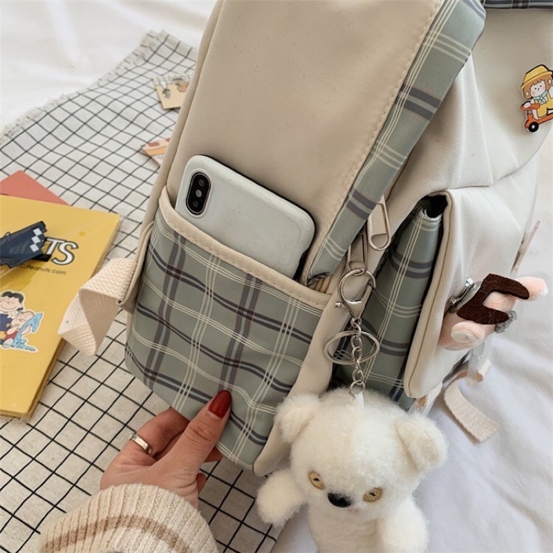 Balo Ulzzang Hàn Quốc cao cấp nhiều màu, tặng kèm sticker dễ thương