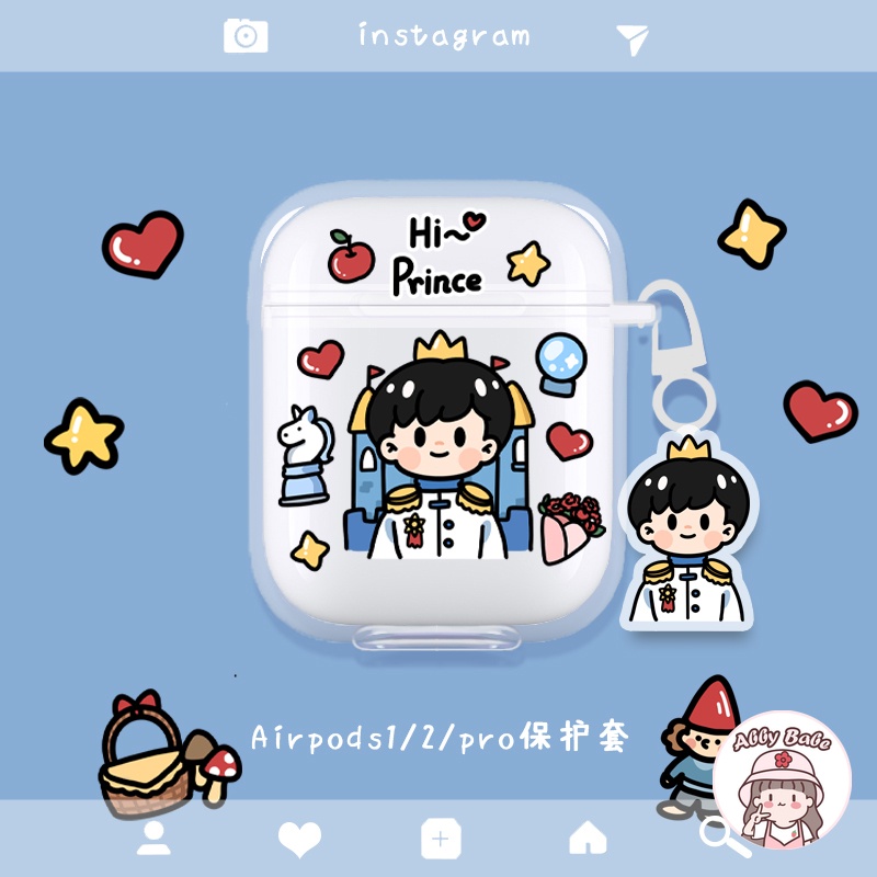 Vỏ Bảo Vệ Hộp Sạc Tai nghe không dây 1/2/pro Bằng TPU Mềm Họa Tiết Hoạt Hình Dễ Thương