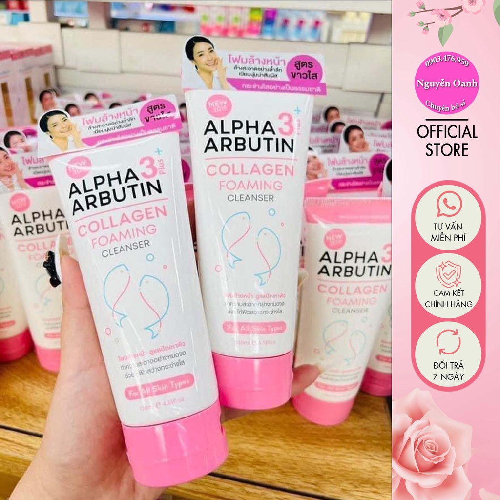 Sữa rửa mặt trắng da Alpha Arbutin +3 Foaming Cleanser tuýp 120ml - CO177