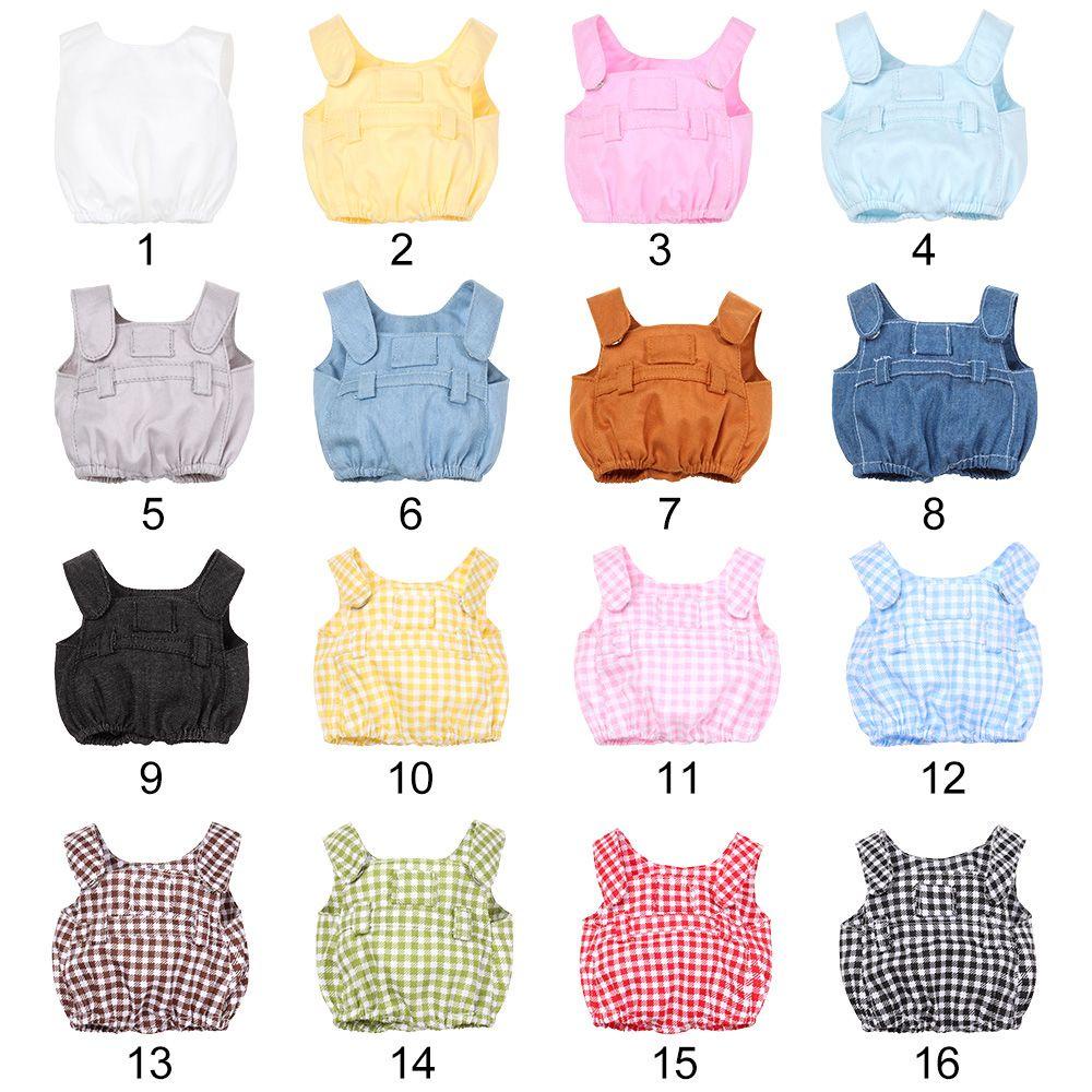 Bộ Quần Yếm Cotton + Áo Thun Màu Cầu Vồng Xinh Xắn Cho Búp Bê Tỉ Lệ 1 / 12