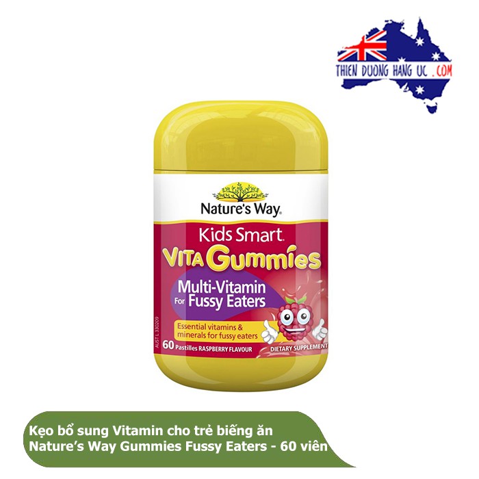 Kẹo bổ sung Vitamin dành cho trẻ biếng ăn Gummies Multivitamin & Fussy Eaters - 60 viên