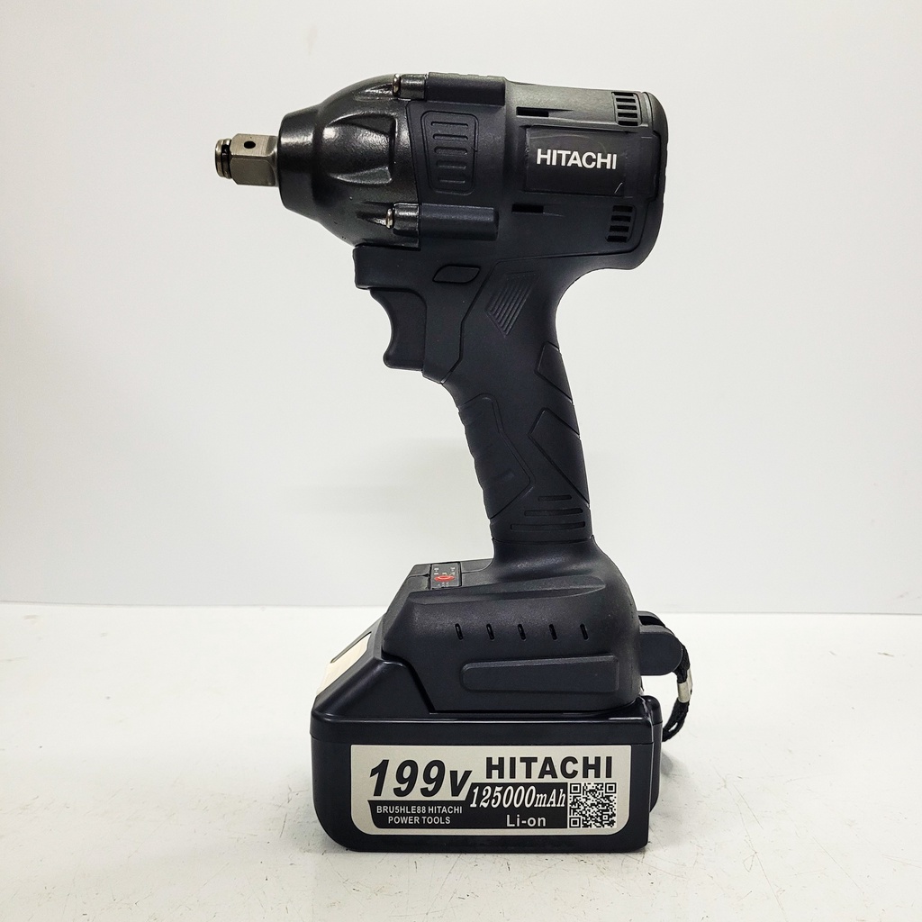 Máy Siết Bulong HITACHI 199V THƯỜNG - Tặng Bộ Đầu Chuyển Đa Năng, Loại Không Chổi than