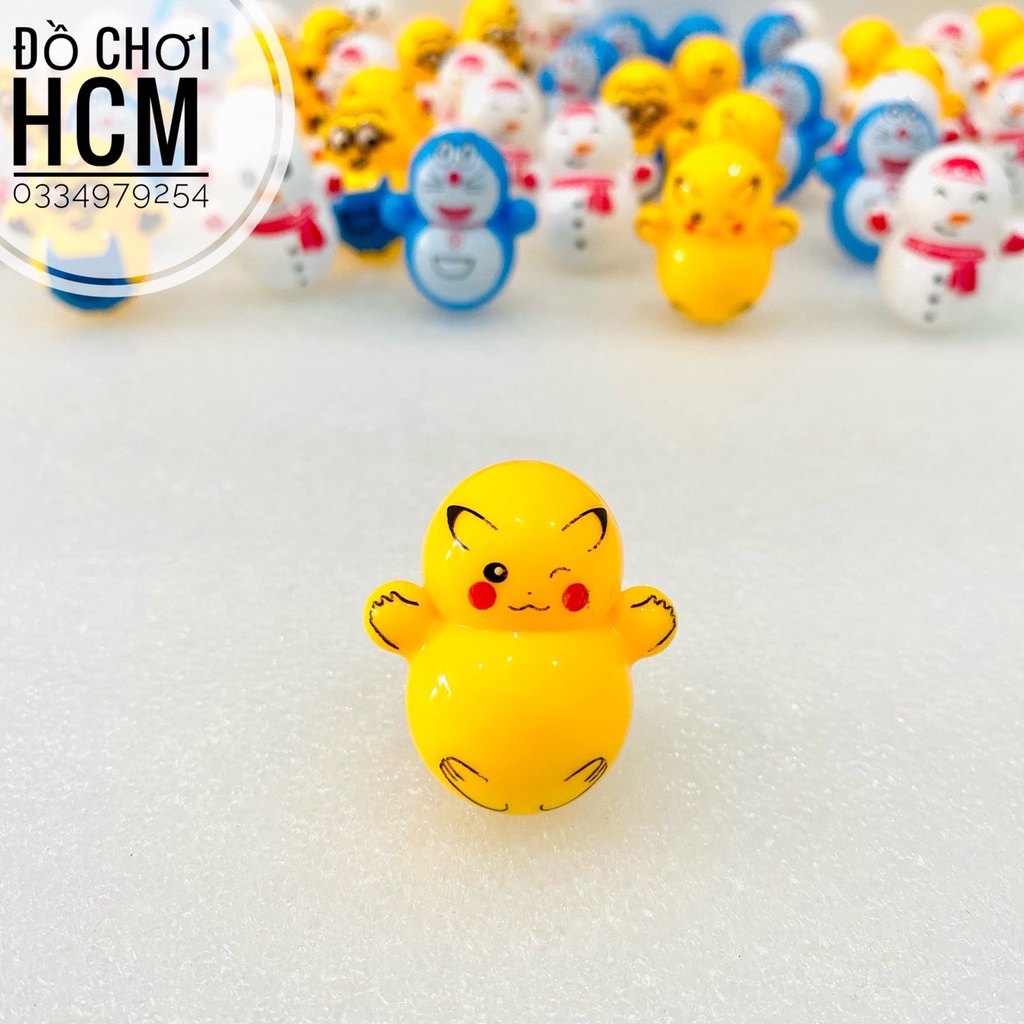 Đồ chơi lật đật mini siêu dễ thương hình Doremon, Pikachu, Minion giúp xả stress, giảm căng thẳng