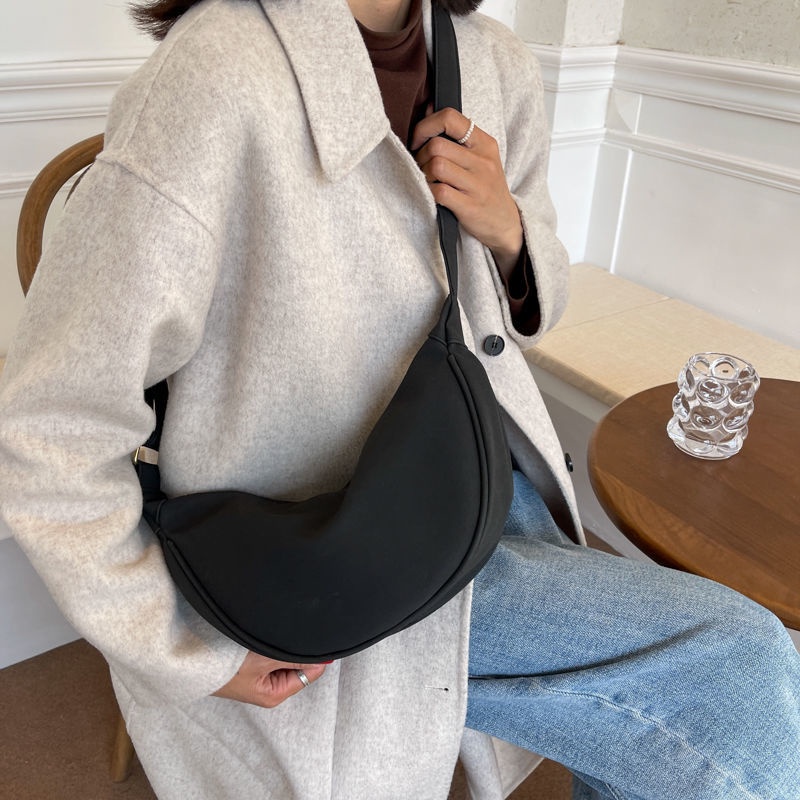 Túi Đeo Chéo Da Nubuck Cao Cấp Màu Trơn Phong Cách Hàn Quốc 3 Kiểu Lựa Chọn