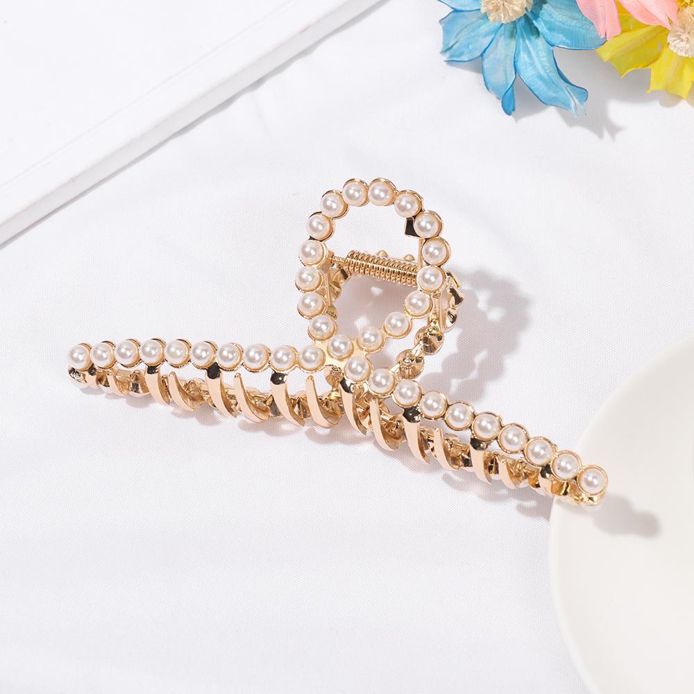 LAY Kẹp Tóc Kim Loại Đính Đá Lấp Lánh Thanh Lịch Cho Nữ