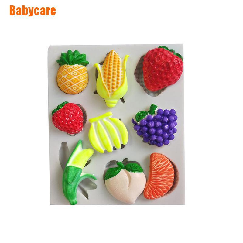 Khuôn Làm Bánh Chất Liệu Silicone Hình Trái Cây Dễ Thương