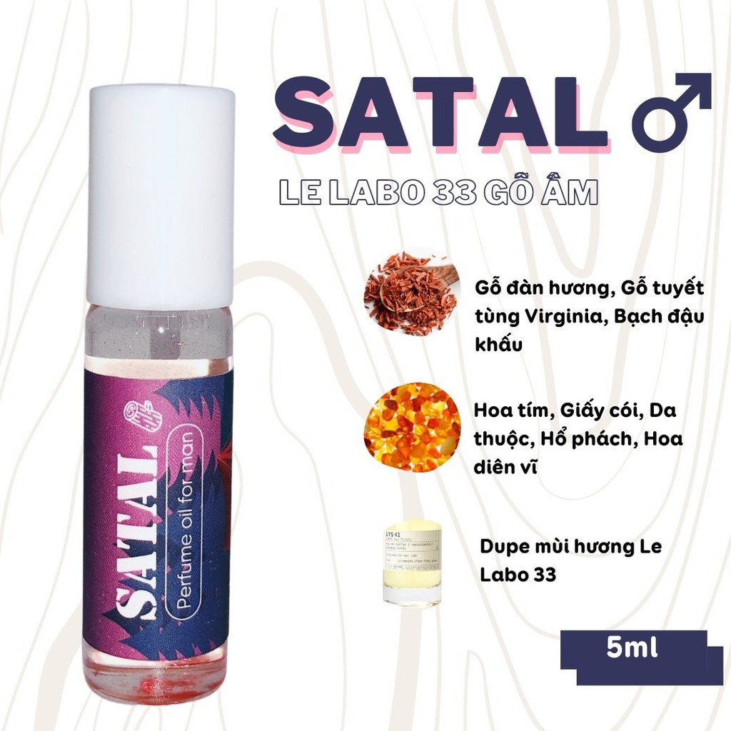 Nước hoa NAM tinh dầu nguyên chất 5ml. Satal 33 và Aqua Di Gio