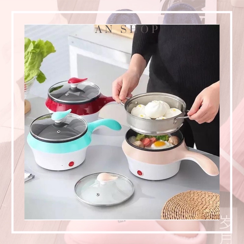 Ca Nấu Mì Mini, Ca Mì 2 Tầng, Nồi Lẩu Điện Đa Năng. Hàng Cao Cấp, Nhỏ Gọn, Tiện Lợi