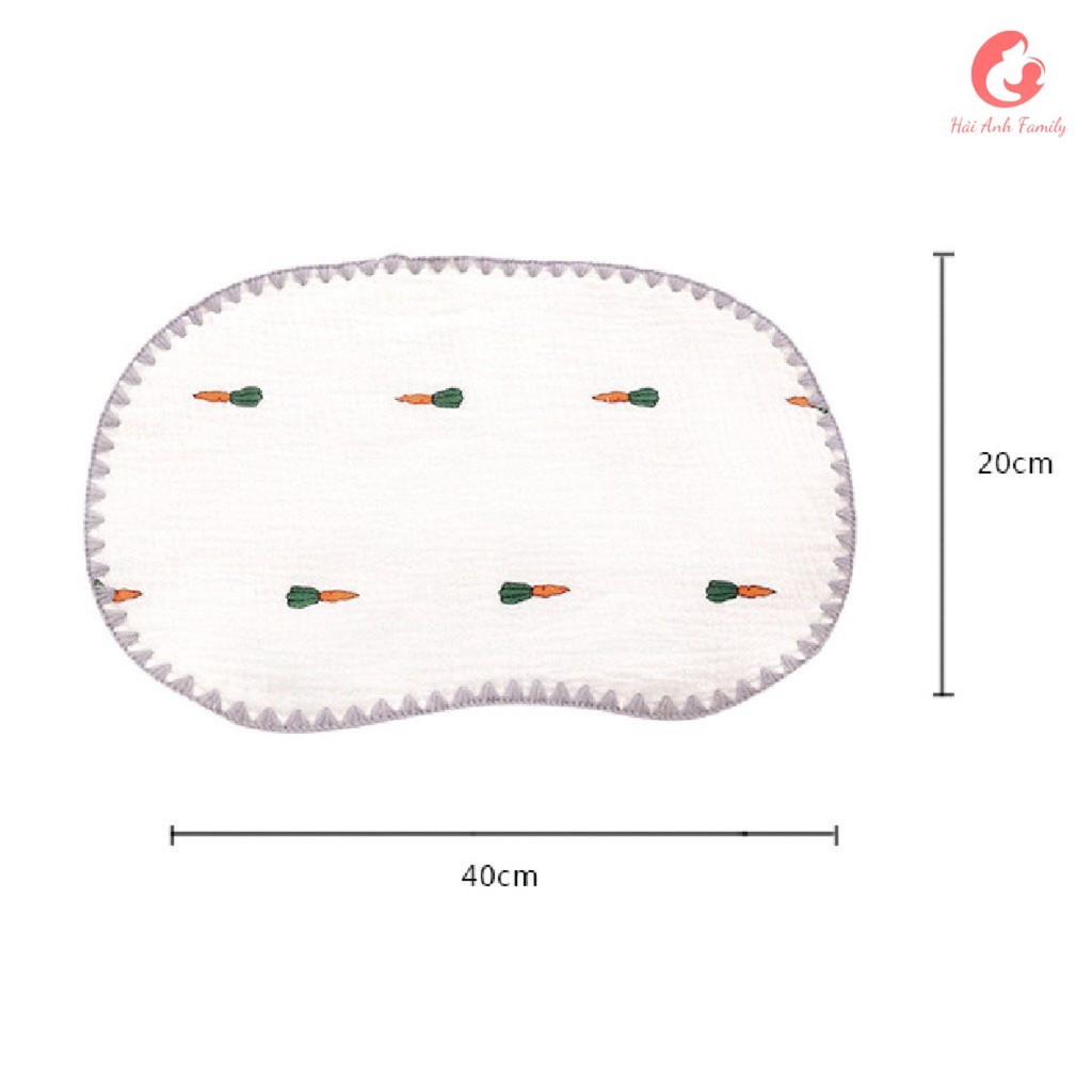 Gối xô sơ sinh cotton 10 lớp mềm mại thấm hút mồ hôi cho trẻ sơ sinh