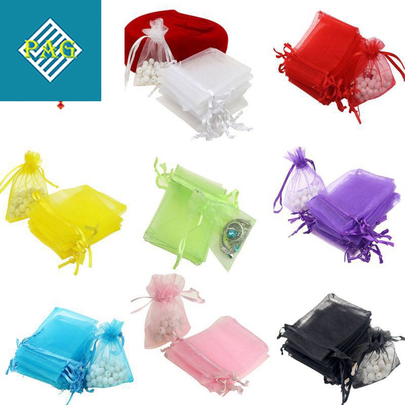 Túi vải voan có dây rút đựng vòng, mỹ phẩm, trang sức size 7 x 9 cm