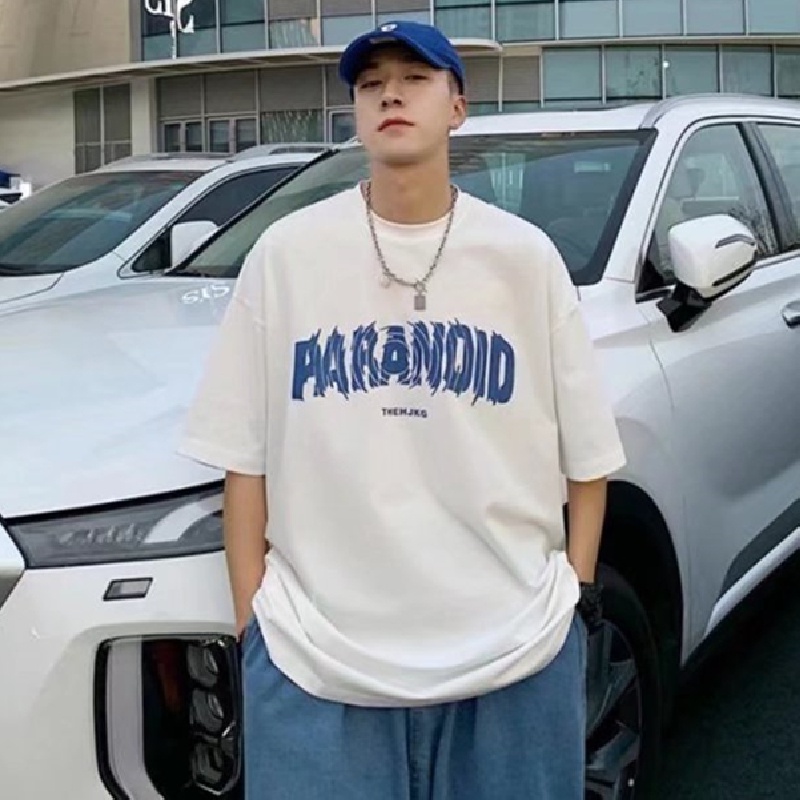 Áo Thun Tay Ngắn Dáng Rộng In Chữ Phong Cách Hip Hop Nhật Hàn Thời Trang Mùa Hè Cho Nam Giới Size M-8XL