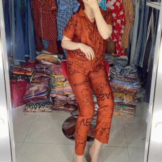 Đồ pijama tay ngắn quần dài. Chất kate lụa