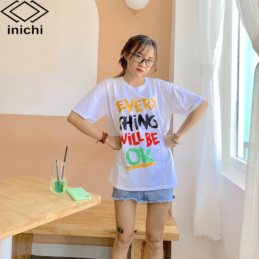 Áo thun tay lỡ INICHI A586 form rộng oversize nữ