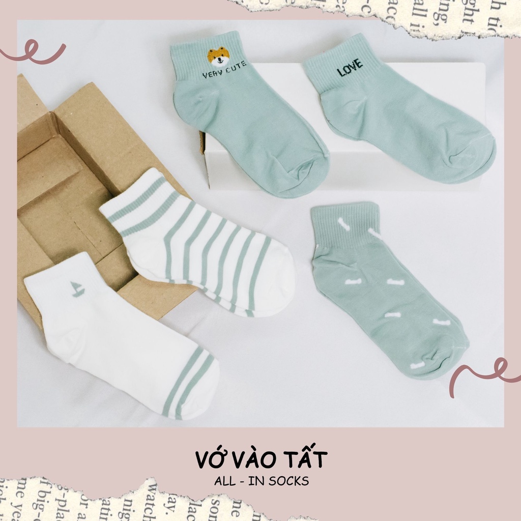TẤT VỚ NỮ CỔ NGẮN XANH LÁ