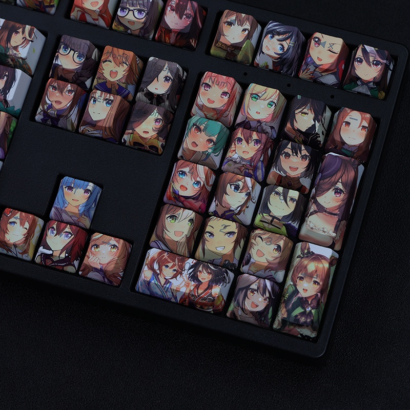 UMAMUSUME Pretty Derby theme keycap OEM profile PBT Thuốc nhuộm thăng hoa Bàn phím cơ bàn phím Anime keycap xuyên thấu Bàn phím nhẹ 108 phím