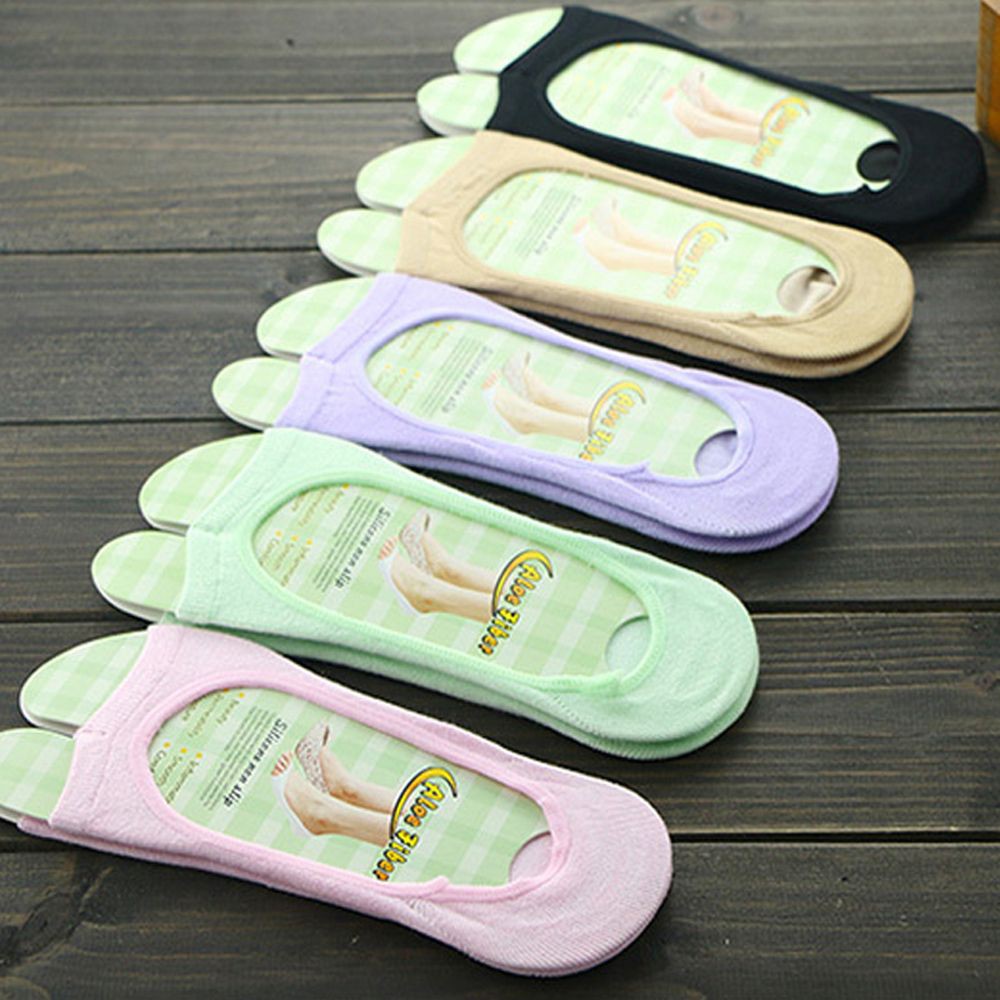 Vớ cotton tàng hình hở ngón chân chống trượt cao cấp