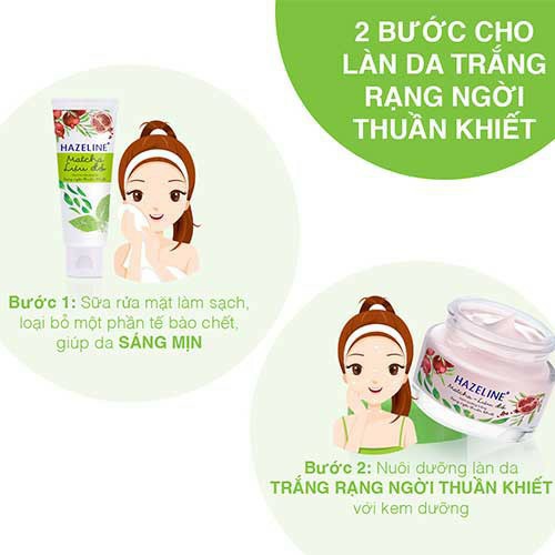 [Nhung123] Kem dưỡng trắng rạng ngời Hazeline Matcha Lựu Đỏ/ Yến Mạch Dâu Tằm 45g-Chính Hãng