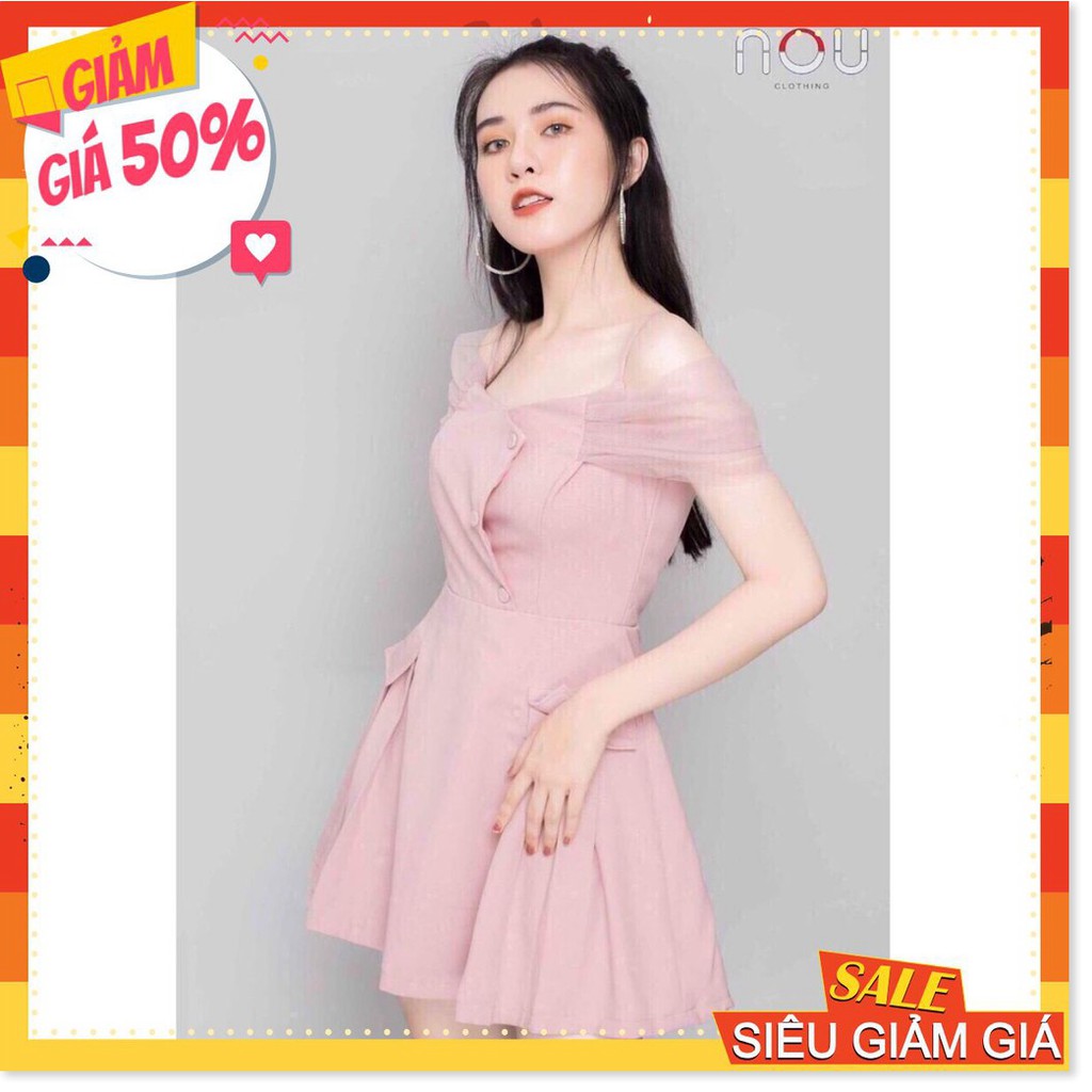 Đầm bẹt vai phối lưới