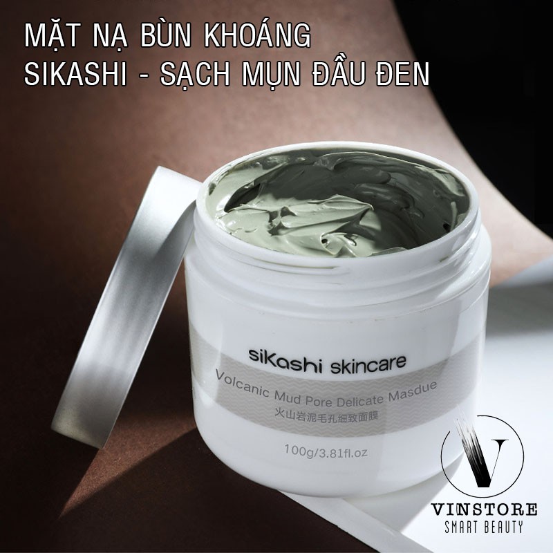 Mặt nạ bùn khoáng Sikashi Sạch Mụn Đầu Đen, mặt nạ bùn non khoáng núi lửa Nguyên Chất - Hàng nội địa HongKong