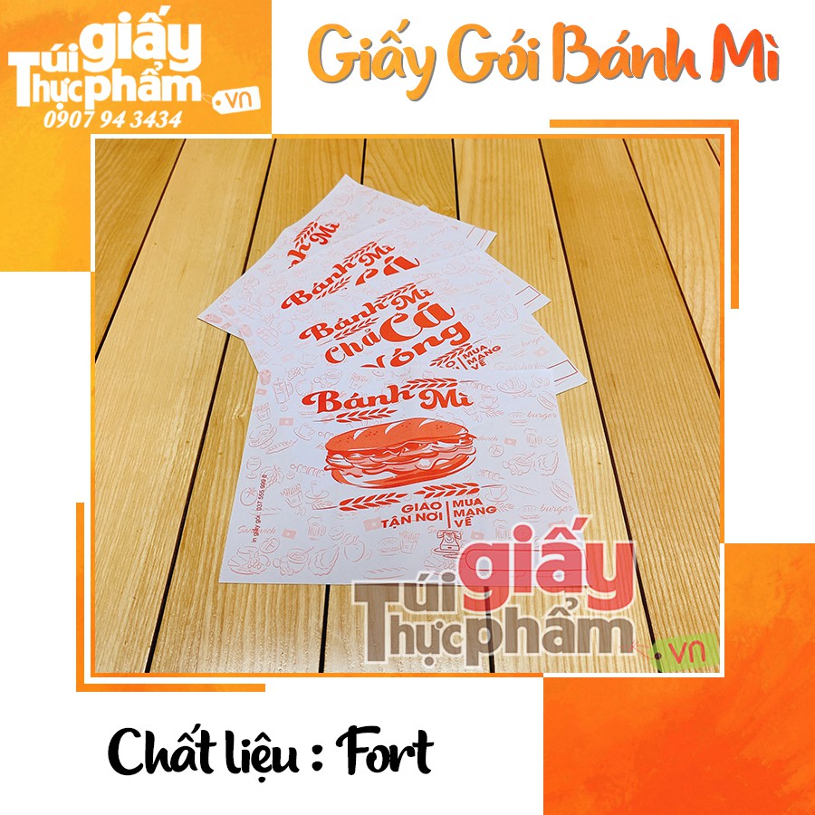 2000 tờ Giấy Gói Bánh Mì (in sẵn)