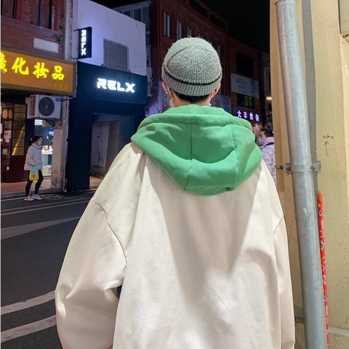 Áo Khoác Hoodie Dáng Rộng In Họa Tiết Thời Trang Hàn Quốc Cho Nam Áo khoác hai lớp Unisex áo hoodie unisex form rộng