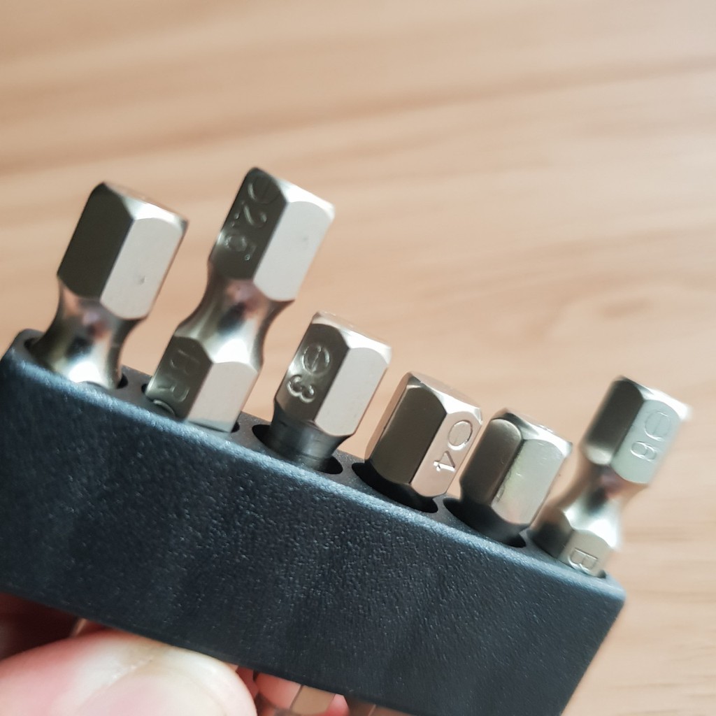 Bộ 6 mũi tô vít 2 cạnh chuôi lục giác cho khoan pin và khoan điện 50mm