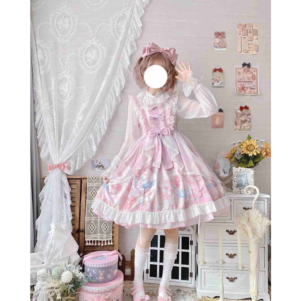Đầm Yếm Đuôi Thỏ Phong Cách Lolita Mùa Hè