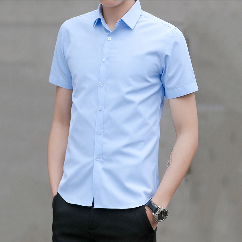 Áo Sơ Mi Nam Tay Ngắn, Đồ Mặc Công Sở, Thời Trang Cao Cấp, Nhiều Màu, Xanh, Đen, Hồng, Giá Cực Rẻ