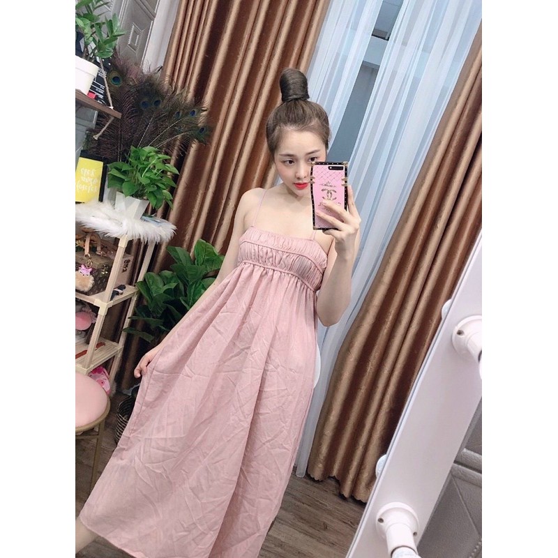ĐẦM 2 dây from suông 😅đầm maxi đi biển, đầm bầu