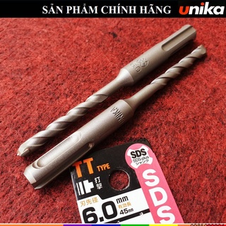 Mũi khoan bê tông hợp kim sds plus 3.2 - 6.0mm unika mã tt hợp kim tct - khoan bê tông , đá, tường gạch