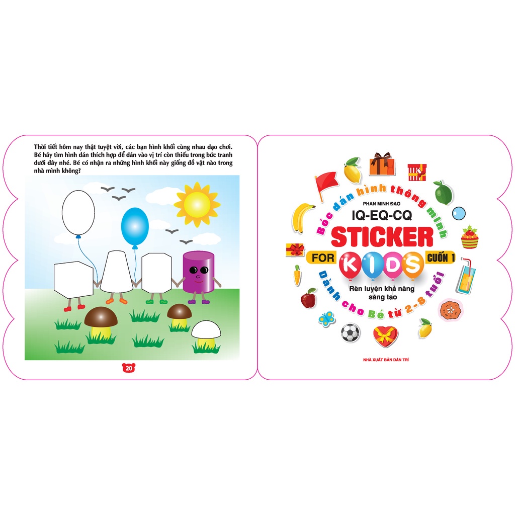 Sách Bóc dán hình thông minh IQ EQ CQ Sticker for kids cuốn 1 (28t)