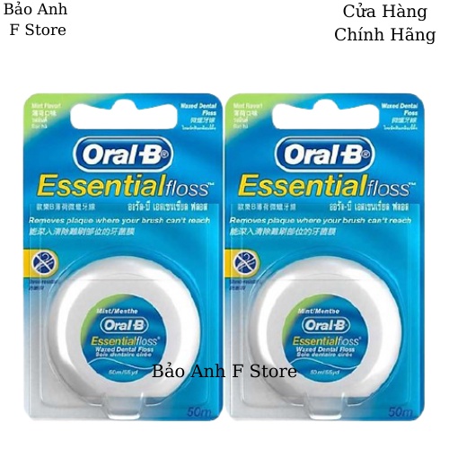 Dụng cụ vệ sinh oral b Esential - chỉ nha khoa oralb Floss Waxed Dental Floss