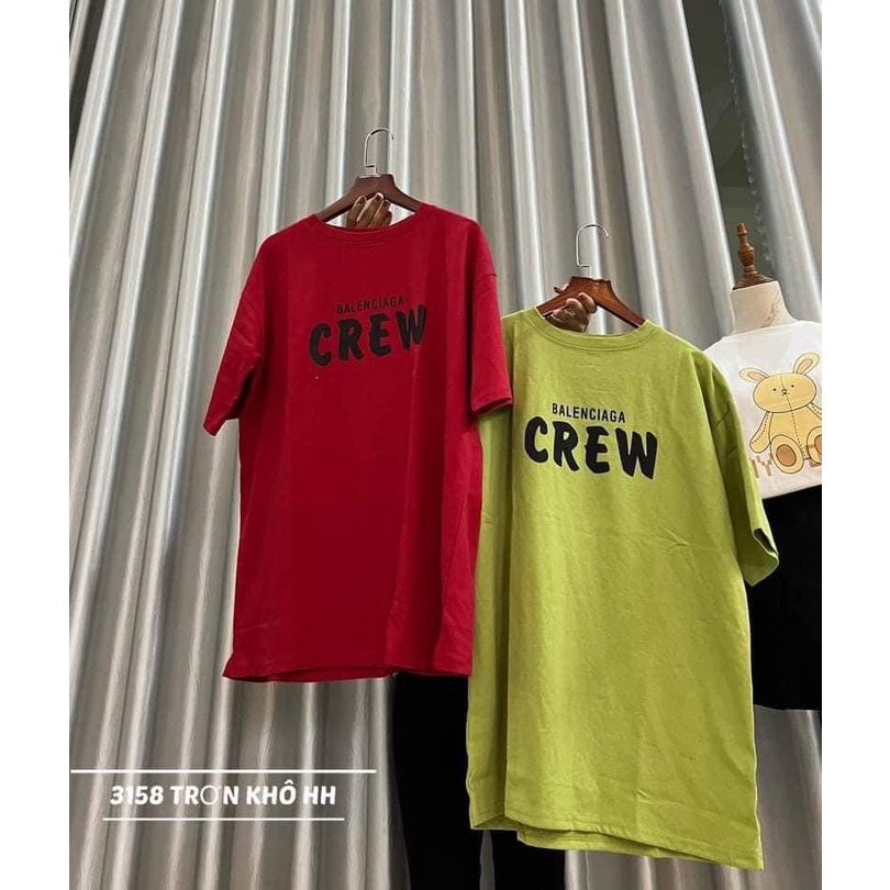 Áo Phông Nữ  CrewThun Tay Ngắn Tay Nam nữ Hoạ Tiết In Chữ Phong Cách Hàn Quốc Áo đôi thun Unisex, form rộng