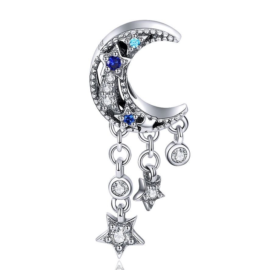 Bamoer Vòng Tay Bạc Sterling Đính Mặt Trăng Và Ngôi Sao