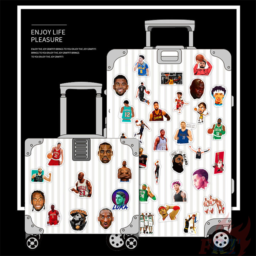 100Pcs/Set ❉ NBA Superstar Mixed Basketball Star Series B Mixed Sports Stickers ❉ Professional Basketball Player DIY Fashion Mixed Waterproof Doodle Decals Stickers