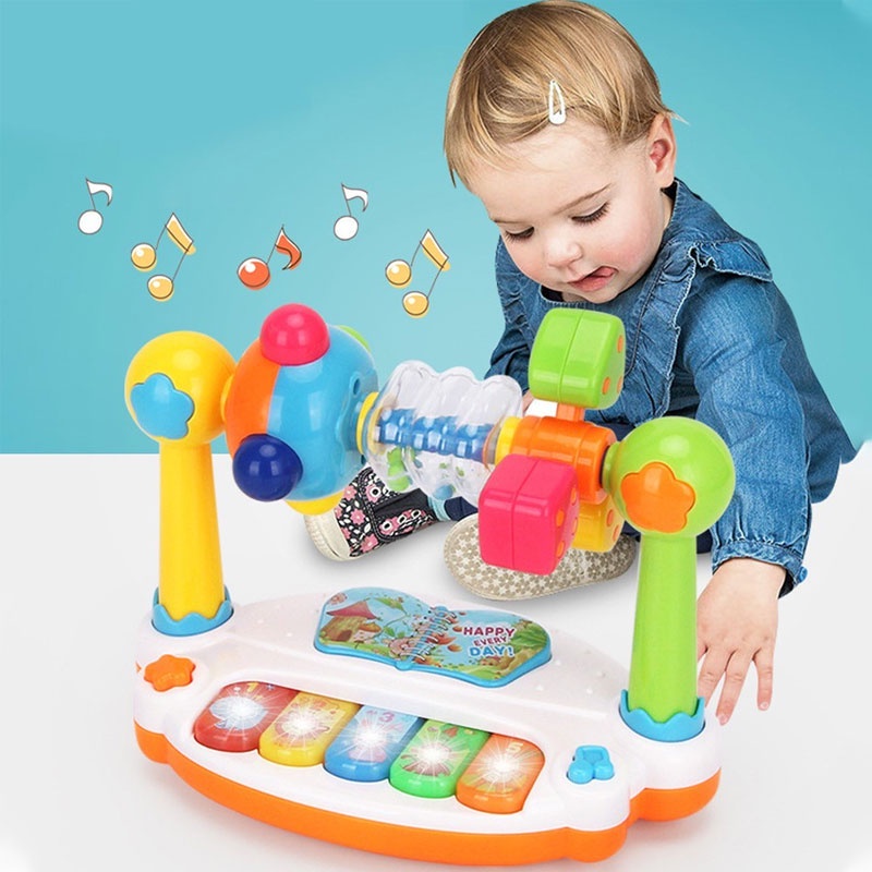 Trẻ Em Bé Xoay Phát Nhạc Piano Có Đèn Âm Thanh Bàn Phím Đàn Piano Cho Bé Chơi Loại Nhạc Cụ Đồ Chơi Giáo Dục Trẻ Em Quà Tặng