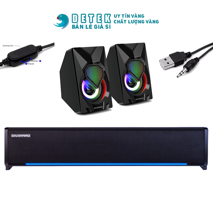 Loa máy tính Soundbar Mini Divipard V6 Loa vi tính V5 tích hợp đèn LED BẢO HÀNH 3 THÁNG