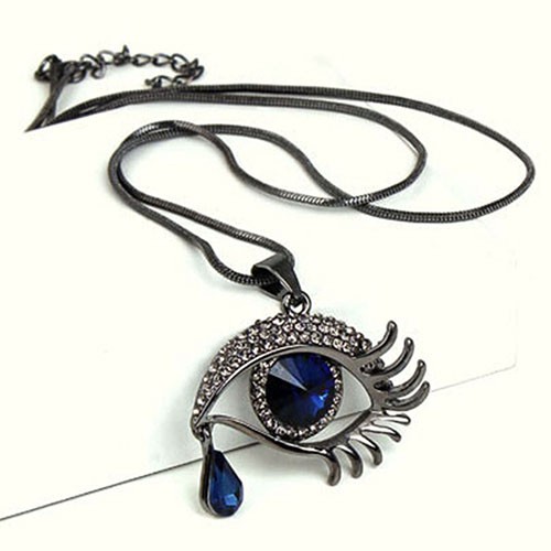 Dây chuyền hợp kim mặt hình đôi mắt đính đá độc đáo