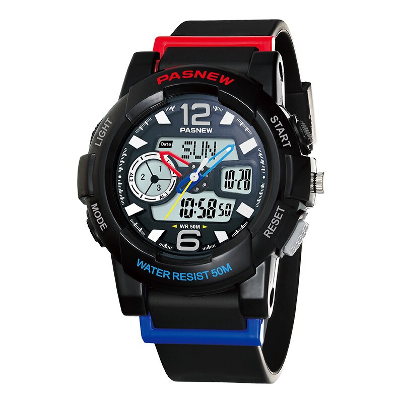 Đồng hồ đeo tay nam bé trai Pasnew PSE-486 dây nhựa siêu bền chống nước 50M