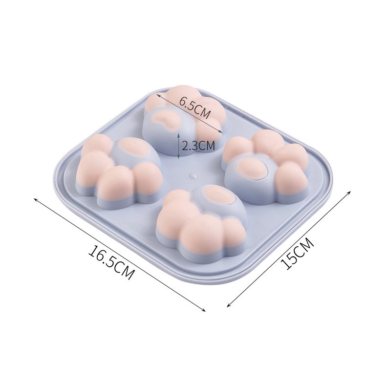 Khuôn Silicon Có Nắp Đậy Làm Thạch, Pudding, Kem, Đá Hình Bàn Chân