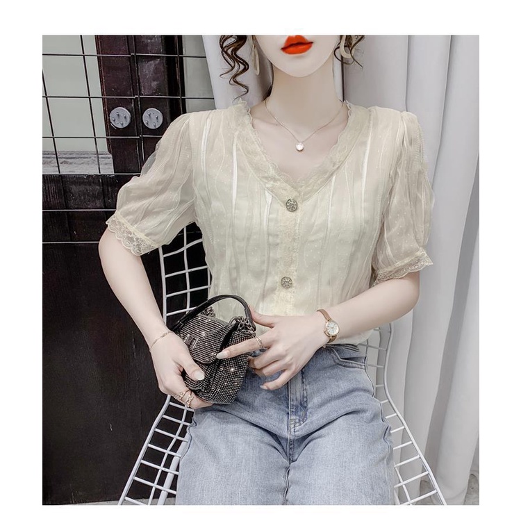 Áo Sơ Mi Chiffon Tay Ngắn Dáng Rộng Thời Trang Mùa Hè Dành Cho Nữ