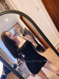 Đầm body trơn nhúng 2 dây