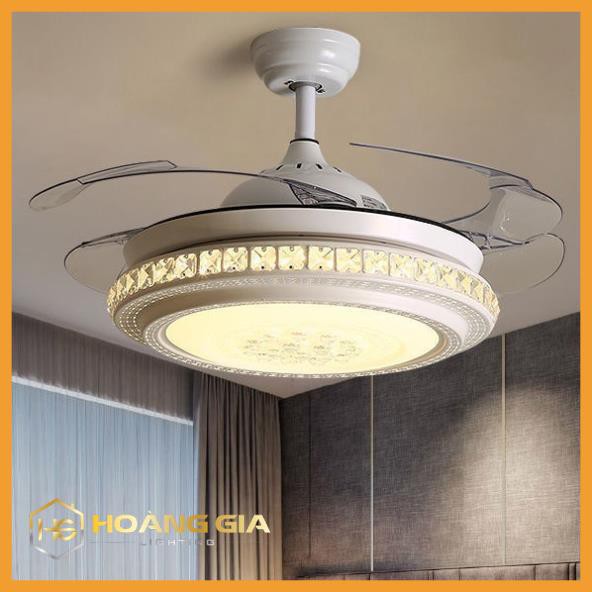 Quạt trần đèn dấu cánh, quạt trần phòng khách B702- cánh cụp cánh xòe có 3 chế độ ánh sáng sang trọng-điều khiển từ xa | BigBuy360 - bigbuy360.vn