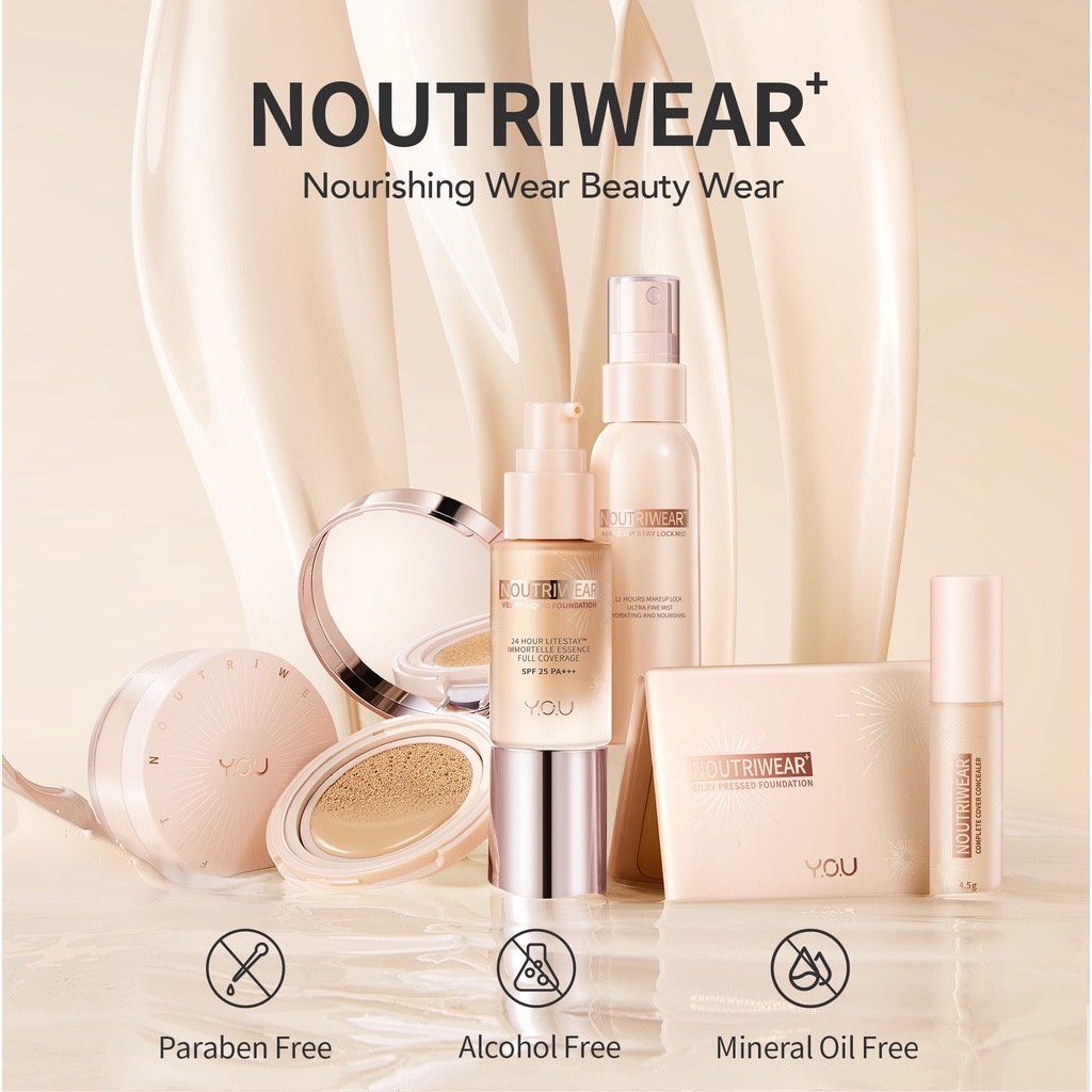 Bộ mỹ phẩm trang điểm You Noutriwear | Sương mù bạn mặt | Xịt cài đặt bạn | Xịt hoàn thiện | Kem lót của bạn (mới) | BigBuy360 - bigbuy360.vn