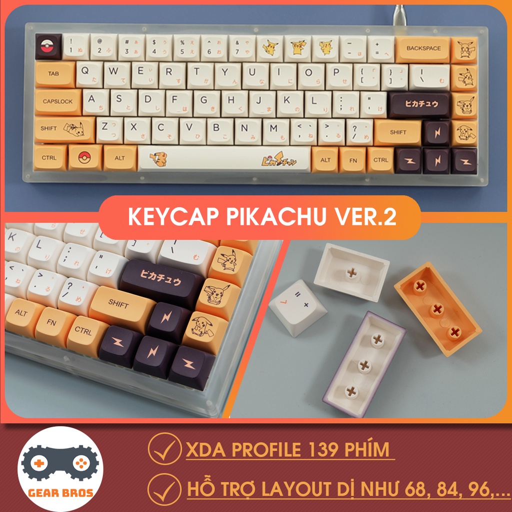 Keycap XDA PIKACHU Thick PBT Dyesub 139 Phím